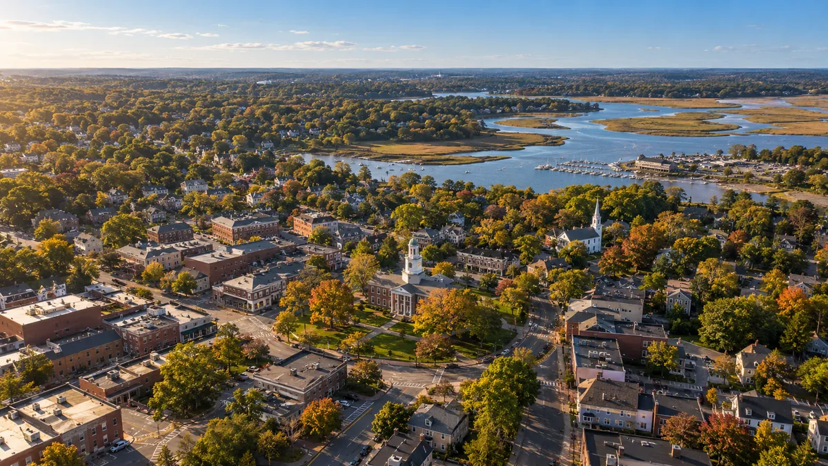 Aerial view of Danvers, MA