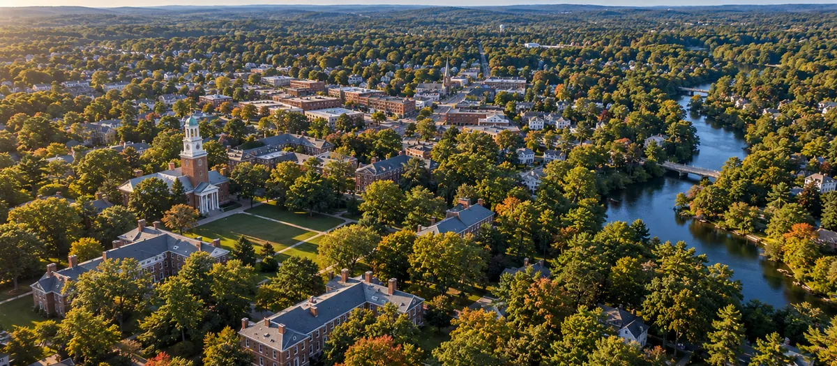 Aerial view of Andover, MA