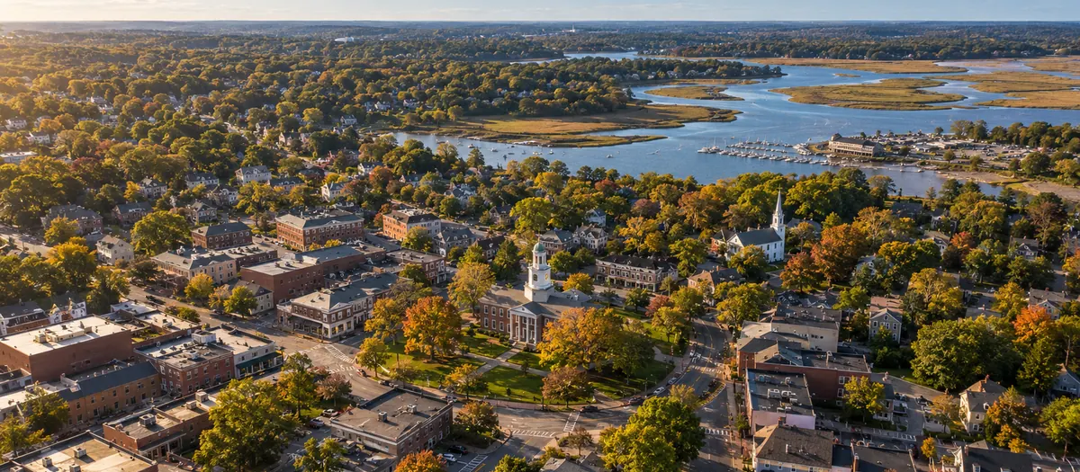 Aerial view of Danvers, MA