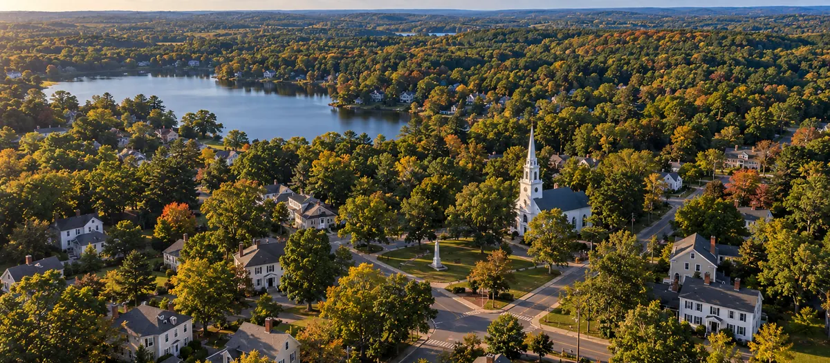 Aerial view of Georgetown, MA