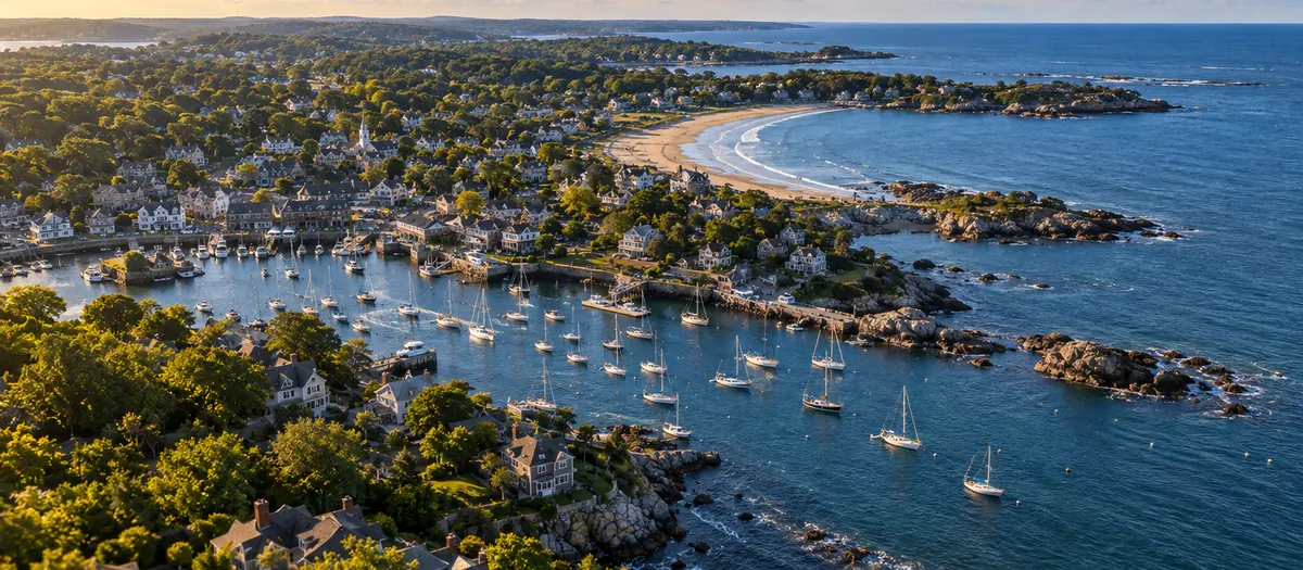 Aerial view of Manchester-by-the-Sea, MA