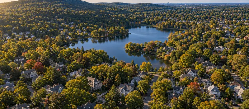 Aerial view of Melrose, MA