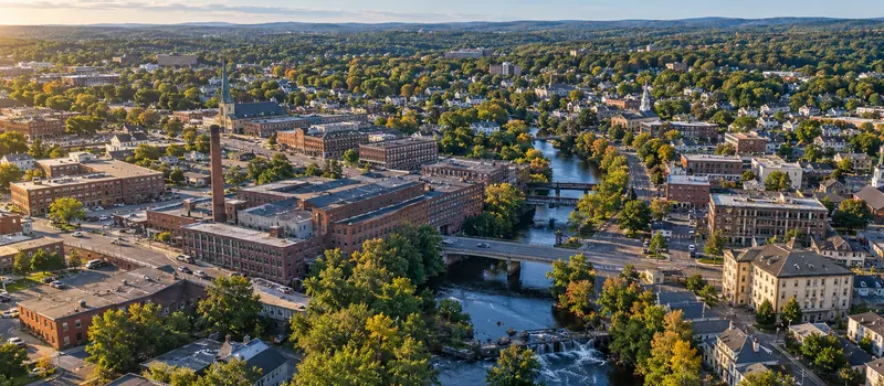 Aerial view of Methuen, MA