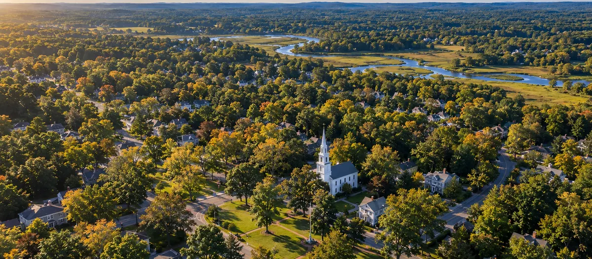 Aerial view of North Reading, MA