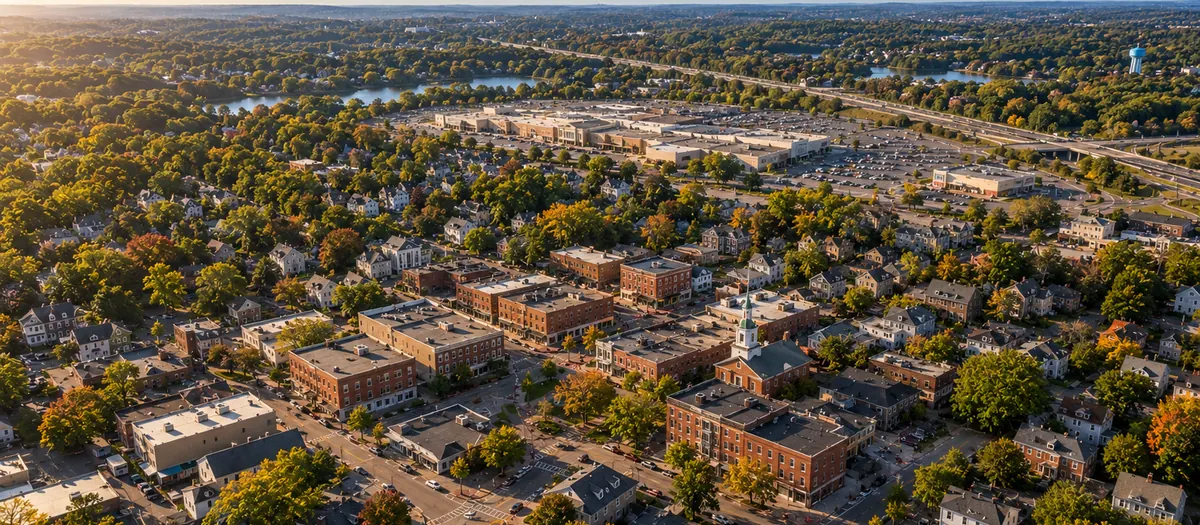 Aerial view of Peabody, MA