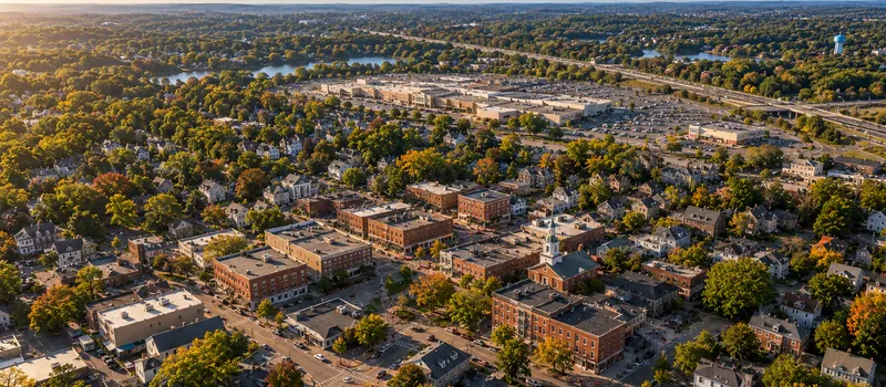 Aerial view of Peabody, MA