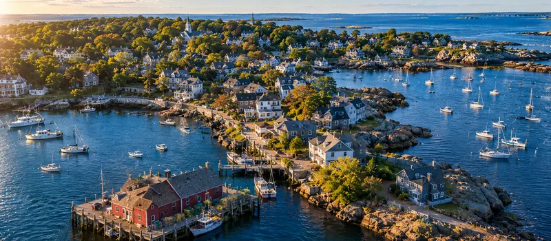 Aerial view of Rockport, MA