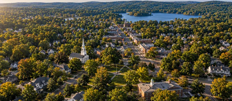 Aerial view of Stoneham, MA