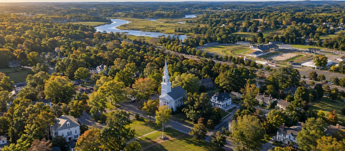 Aerial view of Topsfield, MA