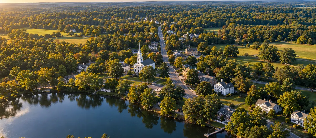 Aerial view of Wenham, MA