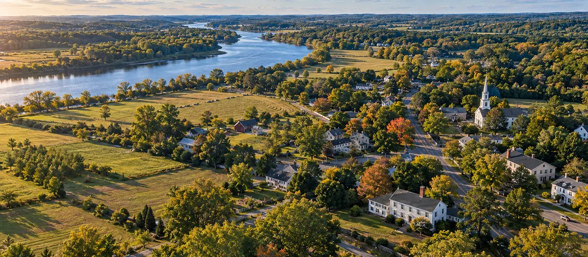 Aerial view of West Newbury, MA