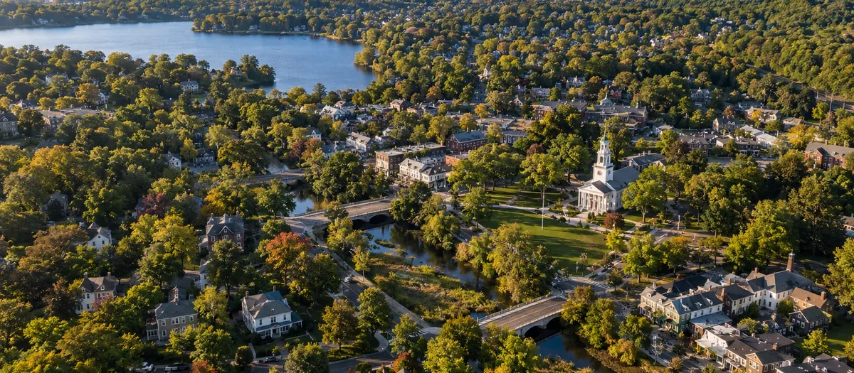 Aerial view of Winchester, MA