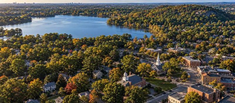 Aerial view of Woburn, MA